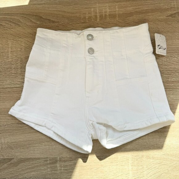 NWT Free People Jayde High Rise Denim Jean Shorts We The Free Pure White 24 - Picture 2 of 10